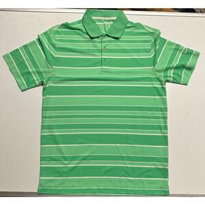Nike Shirt Mens Med Green white Golf Polo Short Sleeve Dri-Fit Tour Performance